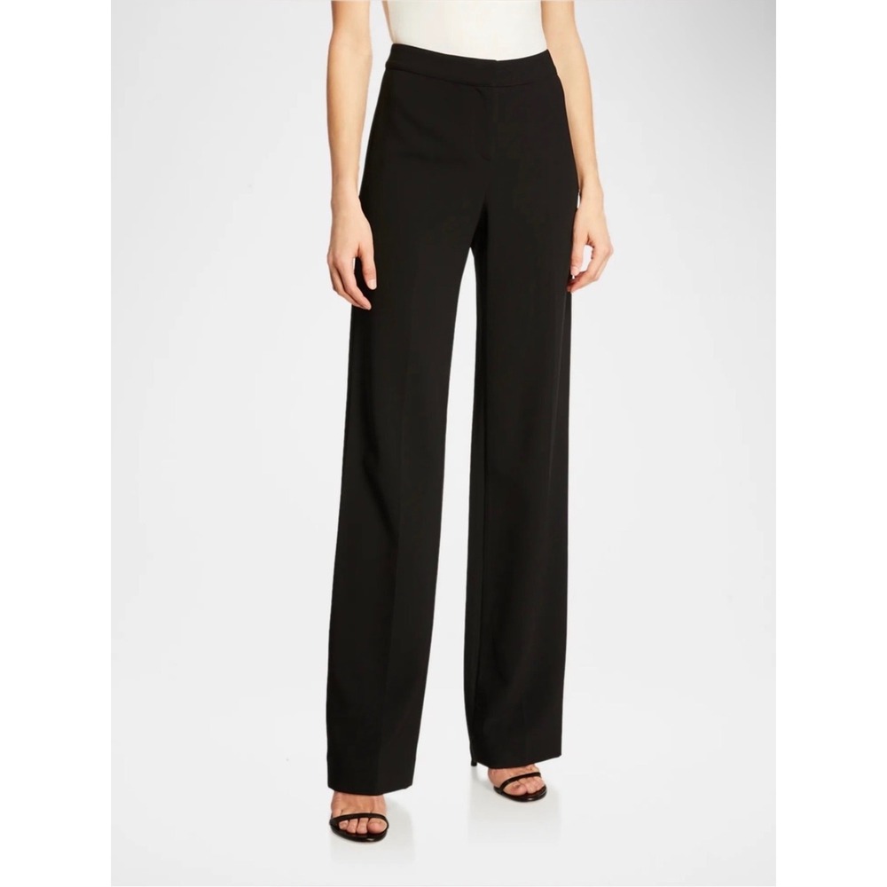 St. John Black Wide Leg Career Dress Pants Size 12 Stretch Trouser